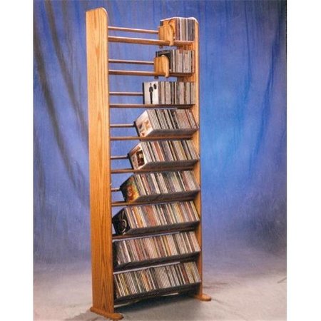 WOOD SHED Wood Shed 901 Solid Oak 9 Row Dowel CD Rack 901